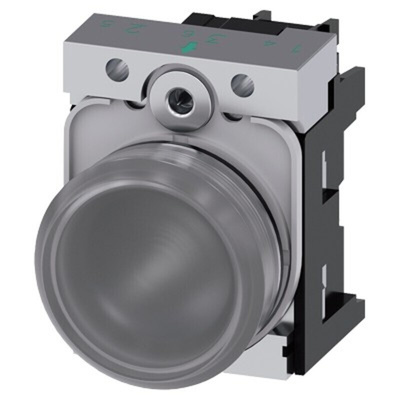 Siemens, SIRIUS ACT, Panel Mount Clear LED Indicator, 22mm Cutout, Round, 24V ac/dc