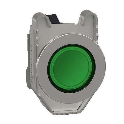 Schneider Electric, XB4, Flush Mount Green Universal LED Pilot Light, 30mm Cutout, Round, 195 → 264V ac