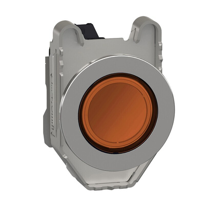 Schneider Electric, XB4, Flush Mount Orange Universal LED Pilot Light, 30mm Cutout, Round, 100 → 132V ac