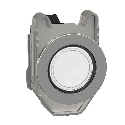 Schneider Electric, XB4, Flush Mount White Universal LED Pilot Light, 30mm Cutout, Round, 195 → 264V ac