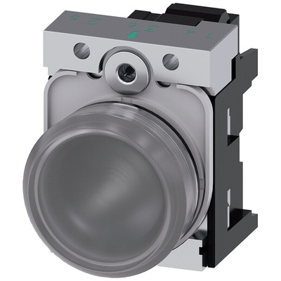 Siemens, SIRIUS ACT, Panel Mount White LED Indicator, 22mm Cutout, Round, 24V ac/dc