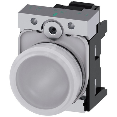 Siemens, SIRIUS ACT, Panel Mount White LED Indicator, 22mm Cutout, Round, 230V ac