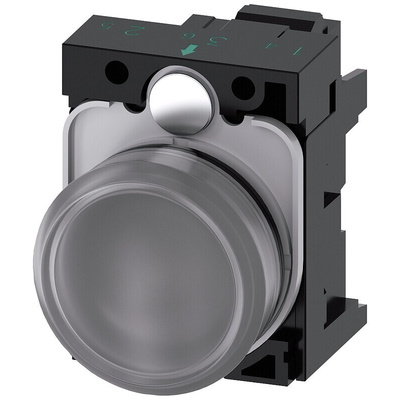 Siemens, SIRIUS ACT, Panel Mount White LED Indicator, 22mm Cutout, Round, 110V ac