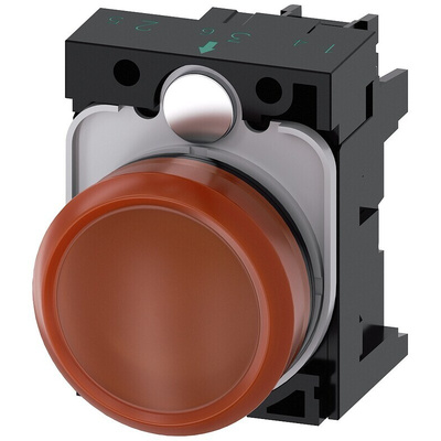 Siemens, SIRIUS ACT, Panel Mount Orange LED Indicator, 22mm Cutout, Round, 110V ac