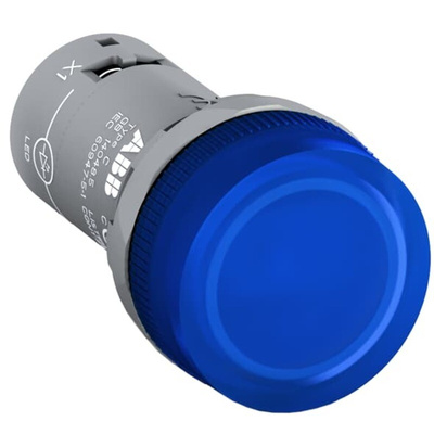 ABB, CL, Panel Mount Blue Pilot Light, 22.5mm Cutout, IP66, Round, 230V
