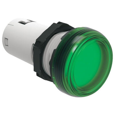 Lovato, LPML, Panel Mount Green LED Pilot Light, 22mm Cutout, IP66, IP67, IP69K, Round, 12V