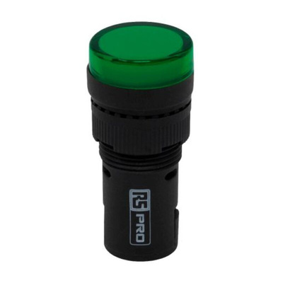 RS PRO, Panel Mount Green LED Pilot Light, 12V ac/dc