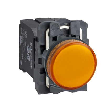 Schneider Electric, XB5, Flush Mount Orange Incandescent Pilot Light, 22mm Cutout, IP66, IP67, IP69(IP69K), Round, 230