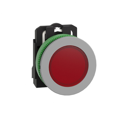 Schneider Electric, XB5F, Flush Mount Red LED Pilot Light, 30.5mm Cutout, IP66, IP67, Round, 24V ac/dc