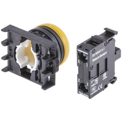 Eaton, RMQ Titan M22, Flush Mount, Rear, Surface Mount Yellow LED Pilot Light, 22mm Cutout, IP69K, Round, 12 →
