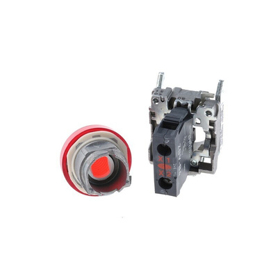 Schneider Electric, Harmony XB4, Panel Mount Red LED Pilot Light, 22mm Cutout, IP65, 24V ac/dc
