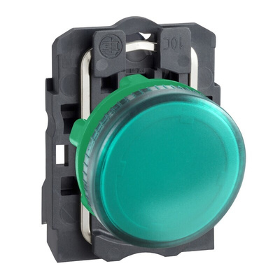 Schneider Electric, Harmony XB5, Panel Mount Green Pilot Light, 22mm Cutout, IP66, IP67, Round, 250V