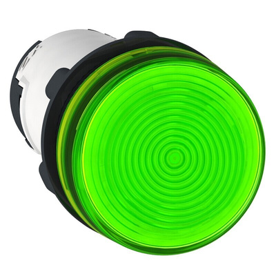 Schneider Electric, Harmony XB7, Panel Mount Green Incandescent Pilot Light, 22mm Cutout, 250V