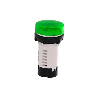 Schneider Electric, Harmony XB7, Panel Mount Green Incandescent Pilot Light, 22mm Cutout, 250V