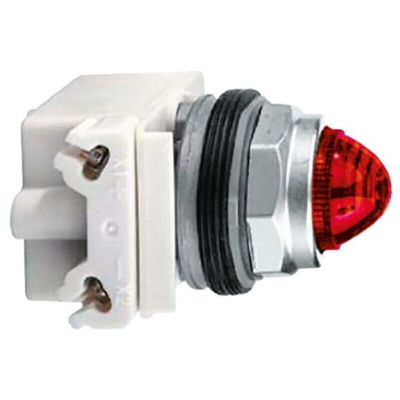 Schneider Electric, Harmony 9001K, Panel Mount Red Pilot Light, 30mm Cutout, IP66, 125, 240V ac