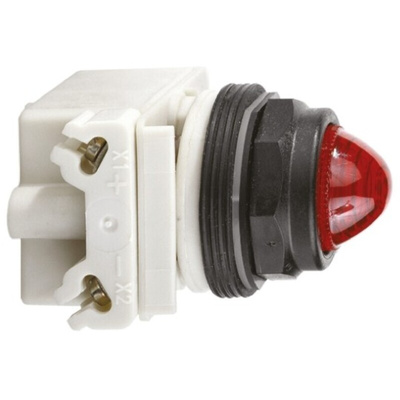 Schneider Electric, Harmony 9001SK, Panel Mount Red Pilot Light, 30mm Cutout, IP66, 240V ac