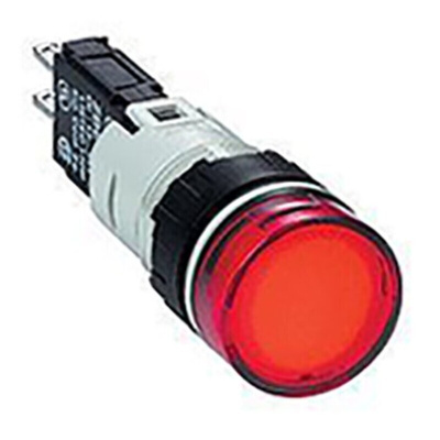 Schneider Electric, Harmony XB6, Panel Mount Red LED Pilot Light, 16mm Cutout, IP65, Round, 48 → 120V ac