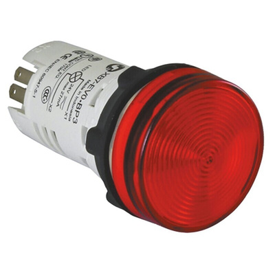 Schneider Electric, Harmony XB7, Panel Mount Red LED Pilot Light, 22mm Cutout, IP20, IP65, Round, 230 → 240V ac