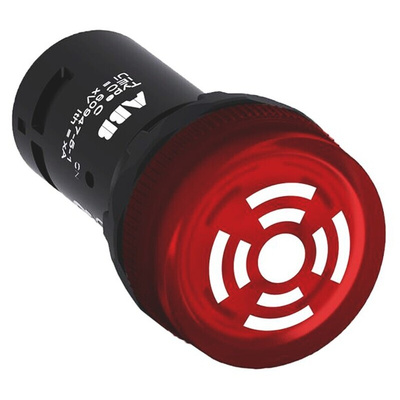 ABB, ABB Compact, Panel Mount Red LED Buzzer, 22mm Cutout, IP66, IP67, IP69K, Round, 24V ac/dc