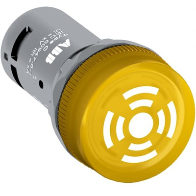 ABB, Compact, Panel Mount Yellow LED Buzzer, 22mm Cutout, IP66, IP67, IP69K, Round, 230V ac/dc