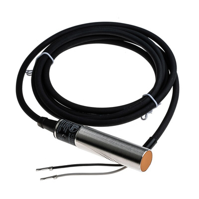 ifm electronic Inductive Barrel-Style Proximity Sensor, M18 x 1, 5 mm Detection, 10 → 55 V dc, IP67