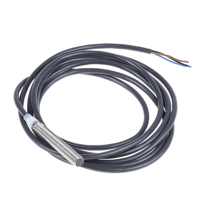 Omron Inductive Barrel-Style Proximity Sensor, M8 x 1, 2 mm Detection, PNP Output, 12 → 24 V dc, IP67