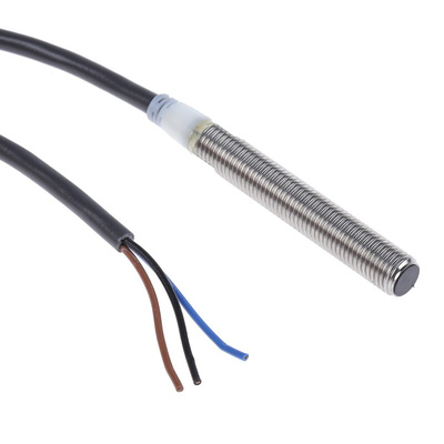Omron Inductive Barrel-Style Proximity Sensor, M8 x 1, 2 mm Detection, PNP Output, 12 → 24 V dc, IP67