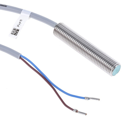 Pepperl + Fuchs Inductive Barrel-Style Proximity Sensor, M8 x 1, 1.5 mm Detection, 5 → 60 V dc, IP67