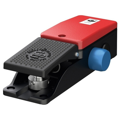 F1 Series Emergency Stop Foot Switch with Cover, 1 Pedal, 2NO/NC