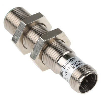 Baumer Inductive Barrel-Style Proximity Sensor, M12 x 1, 4 mm Detection, PNP Output, 10 → 30 V dc, IP67