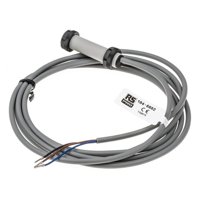 RS PRO Capacitive Barrel-Style Proximity Sensor, M12 x 1, 2 mm Detection, NPN Output, 10 → 30 V dc, IP67