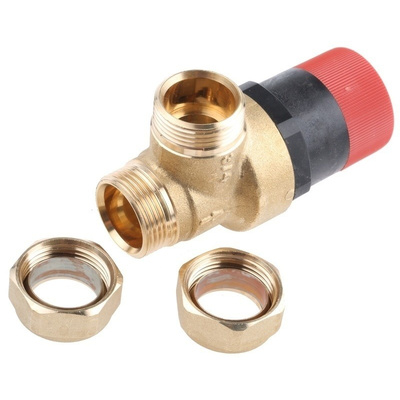 RS PRO 3bar Pressure Relief Valve With Female Compression 22 mm Compression Connection and a BSP 3/4 Exhaust Port