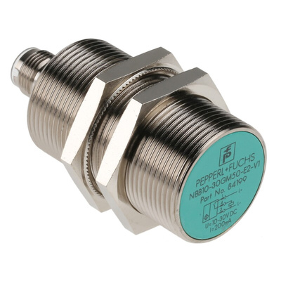 Pepperl + Fuchs Inductive Barrel-Style Proximity Sensor, M30 x 1.5, 10 mm Detection, PNP Output, 5 → 36 V dc,