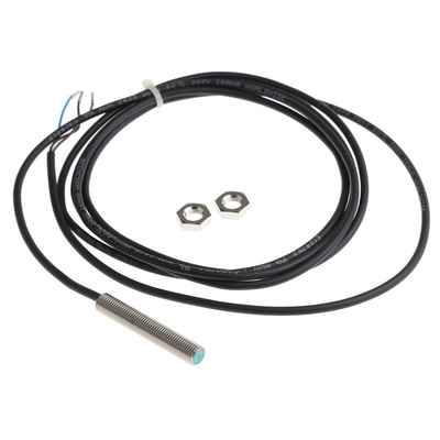 Pepperl + Fuchs Inductive Barrel-Style Proximity Sensor, M8 x 1, 2 mm Detection, NPN Output, 10 → 30 V dc, IP67