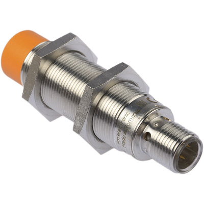 ifm electronic Inductive Barrel-Style Proximity Sensor, M18 x 1, 12 mm Detection, PNP & NPN Output, 10 → 36 V