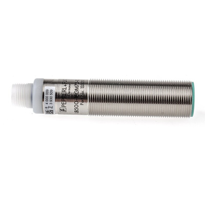Pepperl + Fuchs Ultrasonic Barrel-Style Proximity Sensor, M18 x 1, 30 → 500 mm Detection, PNP Output, 10
