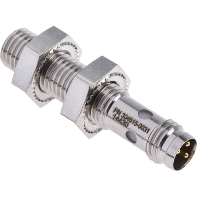 Pepperl + Fuchs Inductive Barrel-Style Proximity Sensor, M8 x 1, 2 mm Detection, PNP Output, 10 → 30 V dc, IP67