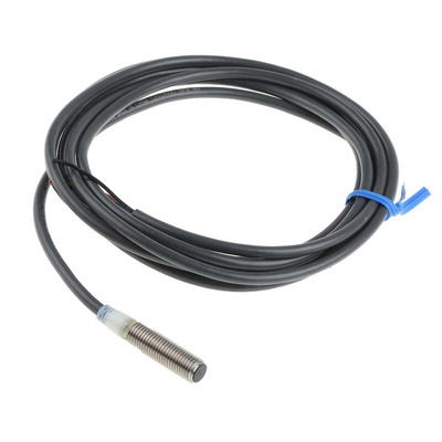 Omron Inductive Barrel-Style Proximity Sensor, M8 x 1, 2 mm Detection, NPN Output, 12 → 24 V dc, IP67