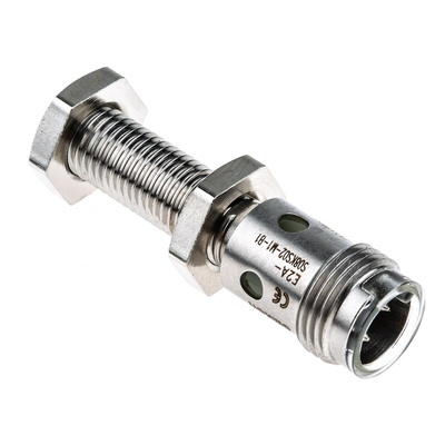 Omron E2A-S Series Inductive Barrel-Style Proximity Sensor, M8 x 1, 2 mm Detection, PNP Output, 12 → 24 V dc,