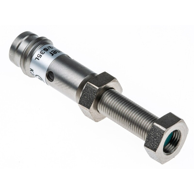 Baumer Inductive Barrel-Style Proximity Sensor, M5 x 0.5, 1 mm Detection, PNP Output, 10 → 30 V dc, IP67