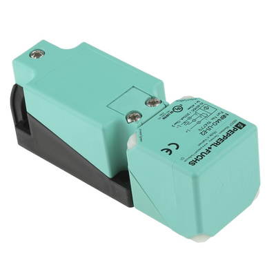 Pepperl + Fuchs Inductive Block-Style Proximity Sensor, 40 mm Detection, PNP Output, 10 → 30 V dc, IP69K