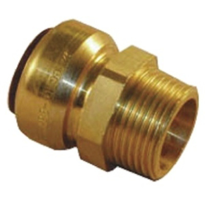 Pegler Yorkshire Straight Brass Push Fit Fitting 22mm 3/4 in R Male
