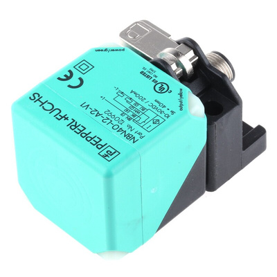 Pepperl + Fuchs Inductive Block-Style Proximity Sensor, 40 mm Detection, PNP Output, 10 → 30 V dc, IP69K