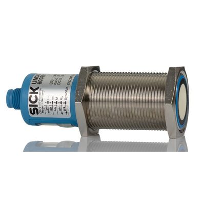 Sick Ultrasonic Barrel-Style Proximity Sensor, M30 x 1.5, 2000 mm Detection, Analogue Output, 9 → 30 V dc, IP67