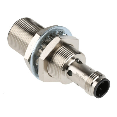 Omron E2B Series Inductive Barrel-Style Proximity Sensor, M18 x 1, 8 mm Detection, PNP Output, 12 → 24 V dc, IP67