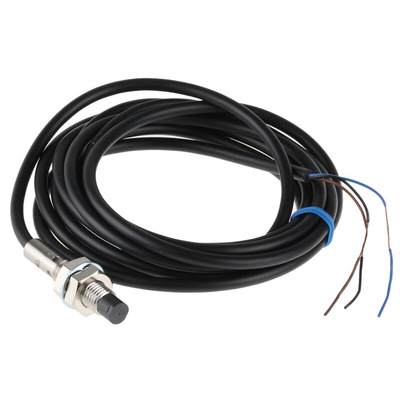 Omron Inductive Barrel-Style Proximity Sensor, M8 x 1, 4 mm Detection, PNP Output, 12 → 24 V dc, IP67
