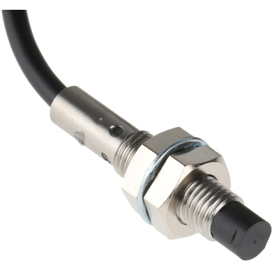 Omron Inductive Barrel-Style Proximity Sensor, M8 x 1, 4 mm Detection, PNP Output, 12 → 24 V dc, IP67
