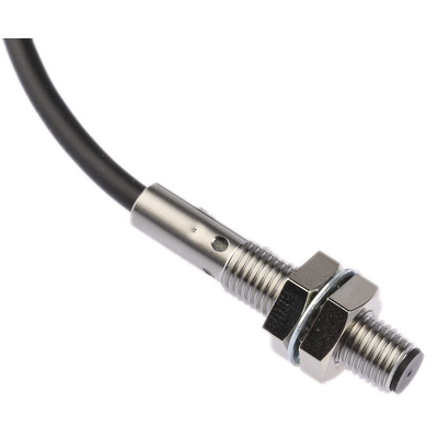 Omron Inductive Barrel-Style Proximity Sensor, M8 x 1, 2 mm Detection, PNP Output, 12 → 24 V dc, IP67