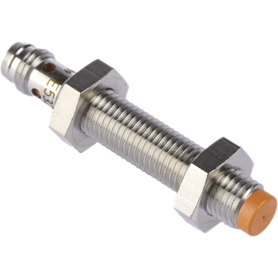 ifm electronic Inductive Barrel-Style Proximity Sensor, M8 x 1, 4 mm Detection, PNP Output, 10 → 36 V dc, IP65,