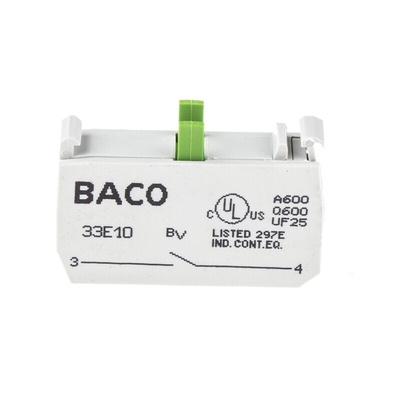 BACO BACO Series Contact Block, 600V, 1NO